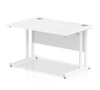 Dynamic Impulse 1200/800 Rectangle White Cantilever Leg Desk White