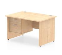 Impulse 1200 Rectangle Panel End Leg Desk Maple 1 x 2 - MI002476