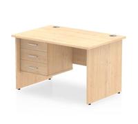 Impulse 1200 Rectangle Panel End Leg Desk Maple 1 x 3 - MI002480