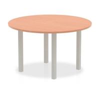Impulse 1200 Round Table Beech Silver Leg