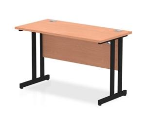 Impulse 1200 x 600mm Straight Desk Beech Top Black Cantilever Leg