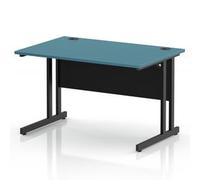 Impulse 1200 x 800 Office Desk Dark Teal Top Black Cantilever Leg