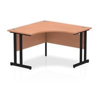 Impulse 1200mm Corner Desk Beech Top Black Cantilever Leg
