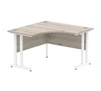 Impulse 1200 CRN Desk Grey Oak White Leg