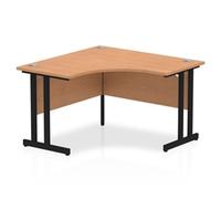 Impulse 1200mm Corner Desk Oak Top Black Cantilever Leg