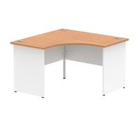 Impulse 1200mm Corner Desk Oak Top White Panel End Leg