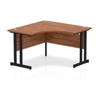 Impulse 1200mm Corner Desk Walnut Top Black Cantilever Leg