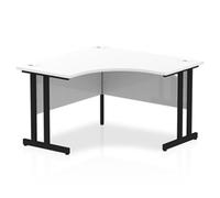 Impulse 1200mm Corner Desk White Top Black Cantilever Leg