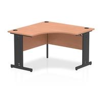 Impulse 1200mm Corner Office Desk Beech Top Black Cable Managed Leg