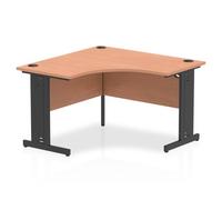 Impulse 1200mm Corner Office Desk Beech Top Black Cable Managed Leg