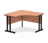 Impulse 1200mm Corner Office Desk Beech Top Black Cantilever Leg