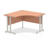 Impulse 1200mm Corner Office Desk Beech Top Silver Cantilever Leg