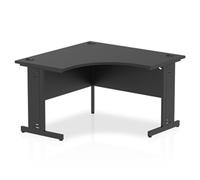 Impulse 1200mm Corner Office Desk Black Top Black Cable Managed Leg