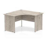 Impulse 1200mm Corner Office Desk Grey Oak Top Panel End Leg