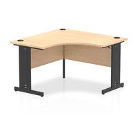 Impulse 1200mm Corner Office Desk Maple Top Black Cable Managed Leg