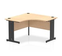 Impulse 1200mm Corner Office Desk Maple Top Black Cable Managed Leg