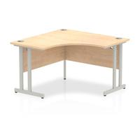 Impulse 1200mm Corner Office Desk Maple Top Silver Cantilever Leg
