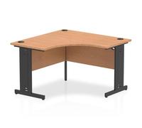 Impulse 1200mm Corner Office Desk Oak Top Black Cable Managed Leg