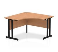 Impulse 1200mm Corner Office Desk Oak Top Black Cantilever Leg
