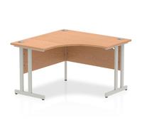 Impulse 1200mm Corner Office Desk Oak Top Silver Cantilever Leg