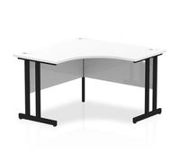 Impulse 1200mm Corner Office Desk White Top Black Cantilever Leg