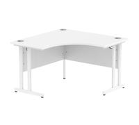 Impulse 1200mm Corner Office Desk White Top White Cantilever Leg