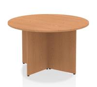 Impulse 1200mm Round Table Oak Top Arrowhead Leg