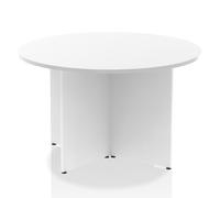 Impulse 1200mm Round Table White Top Arrowhead Leg