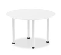 Impulse 1200mm Round Table White Top White Post Leg
