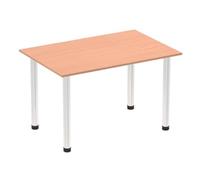 Impulse Impulse 1200mm Straight Table Beech Top Chrome Post Leg I003583