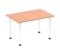 Impulse Impulse 1200mm Straight Table Beech Top White Post Leg I003679