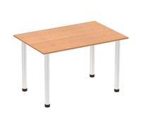Impulse Bench 1200mm Straight Table Oak Top Chrome Post Leg