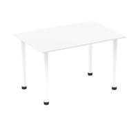 Impulse 1200mm Straight Table White Top White Post Leg