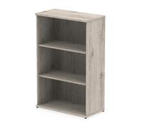 impulse 1200mm wooden bookcase in grey oak