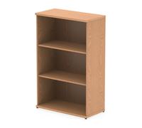 impulse 1200mm wooden bookcase in oak