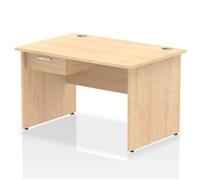 Impulse 1200x800 Desk Maple Top Panel End 1x1 Drawer Fixed Ped
