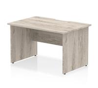 Impulse 1200x800 Scalloped Desk Grey Oak Top Panel End Leg