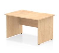 Impulse 1200 x 800mm Scalloped Edge Straight Office Desk Maple Top Panel End Leg