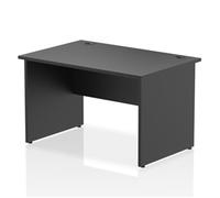 Impulse 1200x800mm Straight Office Desk Black Top Panel End Leg