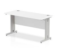 Impulse 1400/600 Rectangle Silver Cable Managed Leg Desk - MI002277