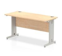 Impulse 1400/600 Rectangle Silver Cable Managed Leg Desk - MI002503