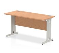 Impulse 1400/600 Rectangle Silver Cable Managed Leg Desk - MI002729