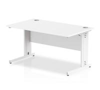 Impulse 1400x800 White White Cable Leg