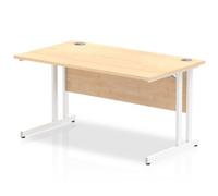 Impulse 1400/800 Rectangle White Cantilever Leg Desk Maple - MI002418