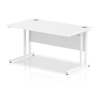 Impulse 1400/800 Rectangle White Cantilever Leg Desk White - MI002192
