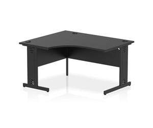 Impulse 1400 LH Crescent Desk Black/Black Cable Managed Leg