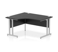 Impulse 1400 LH Crescent Desk Black/Silver Cantilever Leg