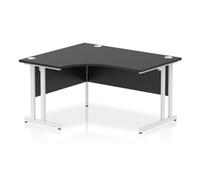 Impulse 1400 LH Crescent Desk Black/White Cantilever Leg