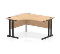 Impulse 1400 LH Crescent Office Desk Maple Top Black Cantilever Leg
