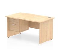 Impulse Panel End Straight Desk With Fixed Pedestal